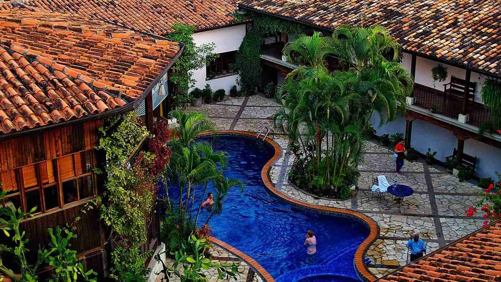Hotel Marina Copan Pool from Mirador